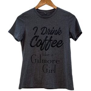 Gilmore Girls Short Sleeve Tee Grey Small - I Drink Coffee like a Gilmore Girl